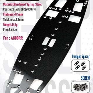 WeiRC WEI-DLCSCSET-A800R  WeiRC 1.2mm Spring Steel Chassis DLC Coating w/ Screws Set for Awesomatix A800RR (142g)