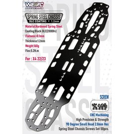 WeiRC X423  1.2mm Spring Steel Chassis DLC w/ Screws Set for X4 2022 & 2023