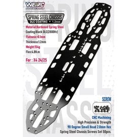 WeiRC WEI-DLCSCSET-X425  WeiRC 1.2mm Spring Steel Chassis DLC Coating w/ Screws Set for Xray X4 24, 25 (154g)