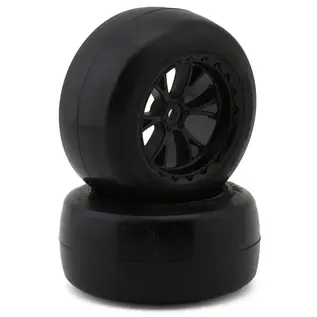 Excelerate RC XCE-0056.4  eXcelerate Super V Pre-Mounted Rear Drag Racing Tires (2) (Red) w/12mm Hex