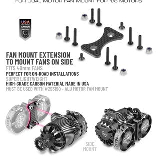 Hudy HUD293191  HUDY Carbon Dual Side Fan Extension for Alu Dual Motor Fan Mount