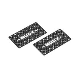Hudy HUD293311  Carbon Rear Wing Side Plate 0.5mm - 1/10 Electric (2)
