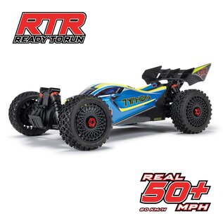 Arrma ARA4306V4T4  Blue /  Yellow 1/8 Typhon 223S BLX Brushless RTR 4WD Buggy