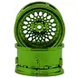 DS Racing DSC-DE-332  Element Mesh 1/10 Drift Wheels (Green Chrome) (2) (Adjustable Offset) w/12mm Hex