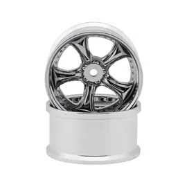 Lab Work LWH-LW-0906C  LAB Work Vs KF 1/10 Drift Wheels (Chrome) (2) (6mm Offset) w/12mm Hex