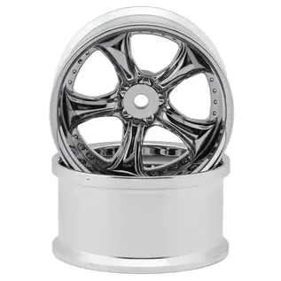Lab Work LWH-LW-0906C  LAB Work Vs KF 1/10 Drift Wheels (Chrome) (2) (6mm Offset) w/12mm Hex