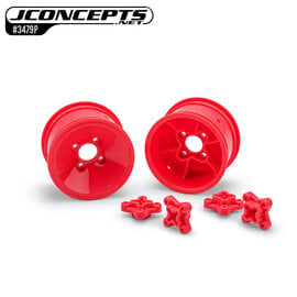 J Concepts JCO3479P  Pink RC10 Mono 2.0" Vintage Buggy Rear Wheels (2)