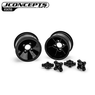 J Concepts JCO3479B  Black RC10 Mono 2.0" Vintage Buggy Rear Wheels (2)