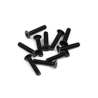 Tekno RC TKR1349  M4x20mm Flat Head Screws (black, 10pcs)