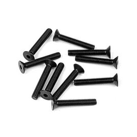 Tekno RC TKR1350  M4x25mm Flat Head Screws (black, 10pcs)