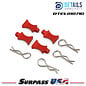 Hobby Details DTEL01071D Hobby Details Pro Aluminum Easy Pull 1/10 & 1/8 Body Clips (Red) (4pcs)