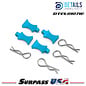 Hobby Details DTEL01071E Hobby Details Pro Aluminum Easy Pull 1/10 & 1/8 Body Clips (Blue) (4pcs)