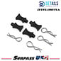 Hobby Details DTEL01071A Hobby Details Pro Aluminum Easy Pull 1/10 & 1/8 Body Clips (Black) (4pcs)