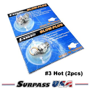 Hobby Details DTEL05302-3 #3 Hot Short Body Standard Size Glow Plug for .12 - .18 Engine (2pcs)
