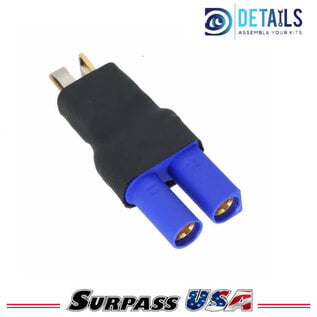 Hobby Details DTSPHB-07 Hobby Details EC5 Female to T-Plug (Deans) Male Adapter for RC Lipo Batteries (1pc)