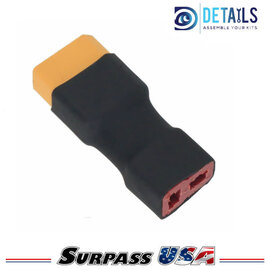 Hobby Details DTSPHB-02  Hobby Details T-Plug (Deans) Female to XT60 Male Adapter for RC Lipo Batteries (1pc)