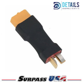 Hobby Details DTSPHB-01 Hobby Details T-Plug (Deans) Male to XT60 Female Adapter for RC Lipo Batteries (1pc)