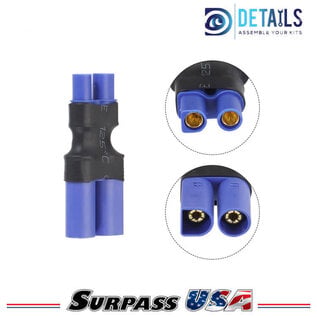 Hobby Details DTC07071A  Hobby Details EC3 Female to EC5 Male for Adapter RC Lipo Batteries (1pc)