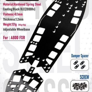 WeiRC WEI-DLCSCSET-FXR  WeiRC 1.2mm Spring Steel Chassis DLC Coating w/ Screws Set for Awesomatix FXR