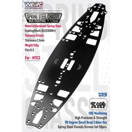 WeiRC WEI-DLCSCSET-MTC3  WeiRC 1.2mm Spring Steel Chassis DLC Coating w/ Screws Set for Mugen Seiki MTC3
