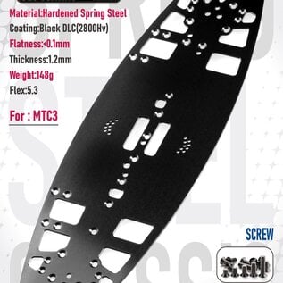 WeiRC WEI-DLCSCSET-MTC3  WeiRC 1.2mm Spring Steel Chassis DLC Coating w/ Screws Set for Mugen Seiki MTC3