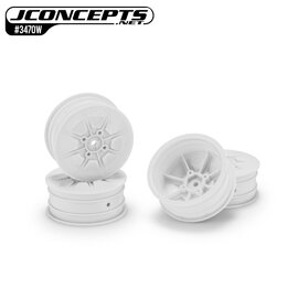 J Concepts JCO3470W  White Pioneer 2.2  4WD Front Wheels (4) (22X-4, XB4, B74.1) w/12mm Hex