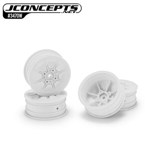 J Concepts JCO3470W  White Pioneer 2.2  4WD Front Wheels (4) (22X-4, XB4, B74.1) w/12mm Hex
