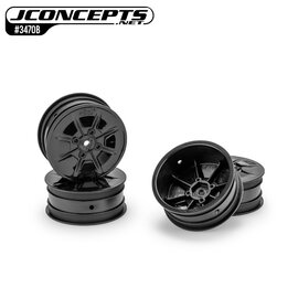 J Concepts JCO3470B  Black Pioneer 2.2  4WD Front Wheels (4) (22X-4, XB4, B74.1) w/12mm Hex