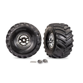 Traxxas TRA7696    Chrome X-Monster Wheels w/ Terra Groove Tires (2) for X-MAXX