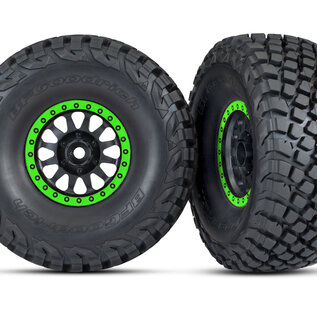 Traxxas TRA8474-GRN  Method Black & Green Race Wheels w/ BFG Tires (2)