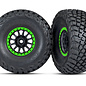 Traxxas TRA8474-GRN  Method Black & Green Race Wheels w/ BFG Tires (2)