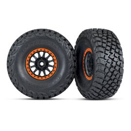 Traxxas TRA8474-ORNG  Method Black & Orange Race Wheels w/ BFG Tires (2)