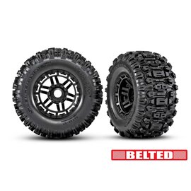 Traxxas TRA8979  Maxx 2.8" Black Wheels & Belted Sledgehammer Tires (2)