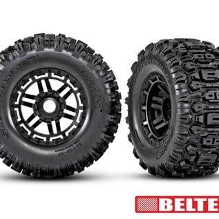 Traxxas TRA8979  Maxx 2.8" Black Wheels & Belted Sledgehammer Tires (2)