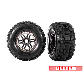 Traxxas TRA8979A  Maxx 2.8" Chrome Wheels & Belted Sledgehammer Tires (2)