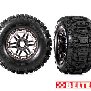 Traxxas TRA8979A  Maxx 2.8" Chrome Wheels & Belted Sledgehammer Tires (2)