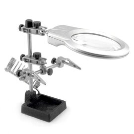 Racers Edge ENK4025  Helping Hands Magnifier with Soldering Iron Holder & LED