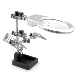 Racers Edge ENK4025  Helping Hands Magnifier with Soldering Iron Holder & LED