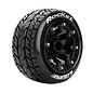Louise RC LOULT3188SB  ST-Rocket 1/16 Stadium Truck Tires, Soft, Mounted on Black Spoke Rim, Front/Rear (2)
