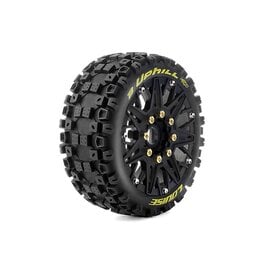 Louise RC LOULT3364SB  MFT B-Uphill Soft 1/8 Buggy Tires, 17mm Hex, 0" & 1/2" Offset, Mounted on Black Rims, (2)