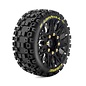 Louise RC LOULT3364SB  MFT B-Uphill Soft 1/8 Buggy Tires, 17mm Hex, 0" & 1/2" Offset, Mounted on Black Rims, (2)