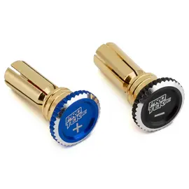 Protek RC PTK-5081  Black/Blue Twist Lock Adjustable Bullet Plug Grips w/5mm Bullets