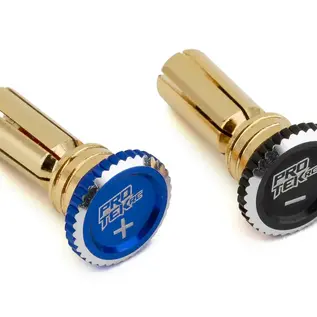 Protek RC PTK-5081  Black/Blue Twist Lock Adjustable Bullet Plug Grips w/5mm Bullets