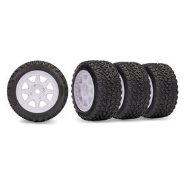 Traxxas TRA10874  White Mini Rally Wheels with Rally Tires (4)