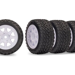 Traxxas TRA10874  White Mini Rally Wheels with Rally Tires (4)