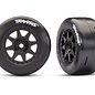 Traxxas TRA10875-BLK  Black Rear Mini Rally Wheels w/ Slick Tires (Soft) (2)