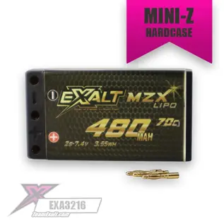 EXALT EXA3216  Exalt X-Rated 2S 70C Mini Z Shorty Lipo Battery (7.4V/480mAh)