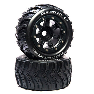 Duratrax DTXC5606  Hatchet MT Belt 2.8" Mounted Front/Rear Tires .5 Offset 17mm, Black (2)