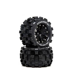 Duratrax DTXC5550  STAKKER MT 2.8 Tires Mounted F/R C2 0 Offset Black (2) Open Package