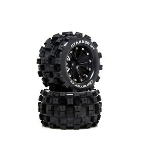 Duratrax DTXC5550  STAKKER MT 2.8 Tires Mounted F/R C2 0 Offset Black (2) Open Package